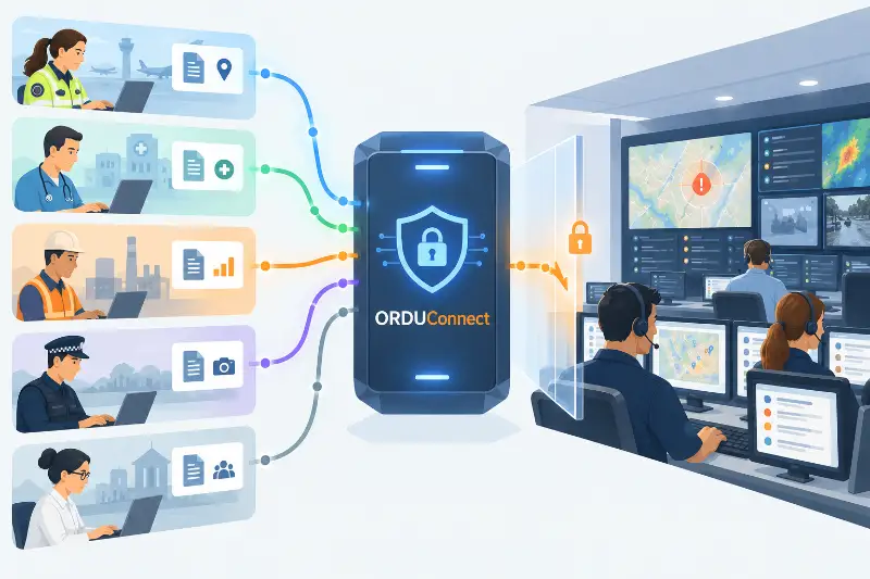 How do you let trusted third parties contribute information to a live multi-agency incident without giving them unnecessary access to the central incident management system, or requiring them to open their own systems in return? That is one of the problems ORDU Connect is built to solve. How do you let trusted third parties contribute information to a live multi-agency incident without giving them unnecessary access to the central incident management system, or requiring them to open their own systems in return? That is one of the problems ORDU Connect is built to solve.